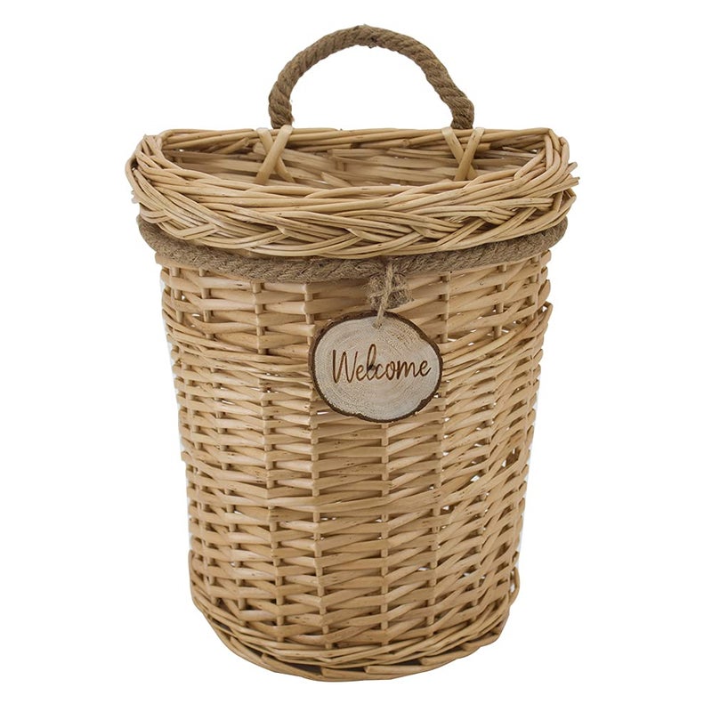 SHCMSADO Woven Wicker Hanging Basket Door Hanging Basket Wall Decorations for Home Garden Farmhouse (original) - Image 1